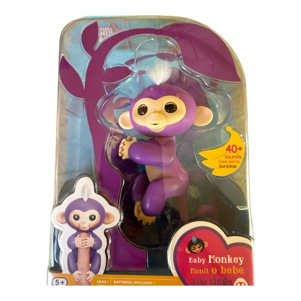 NEW WowWee Baby Monkey Fingerlings Interactive Toy – Purple / Mia New‎